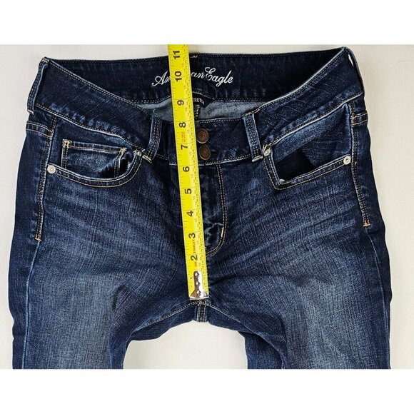 American Eagle Outfitters Size 8 Regular Women 25" Inseam Artist Crop Blue Jeans - Picture 3 of 13